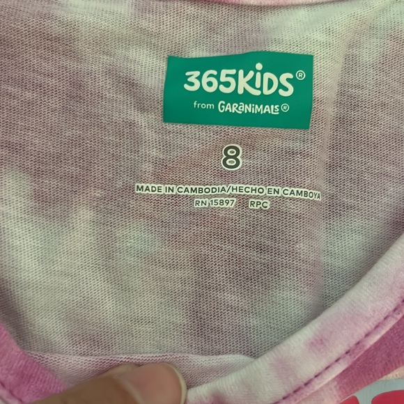 girls tie dye shortalls 365kids Garanimals size 5 NWT and size 8 tshirt bundle - Picture 5 of 5
